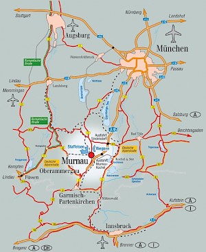 Übersichtsplan Murnau und Oberbayern